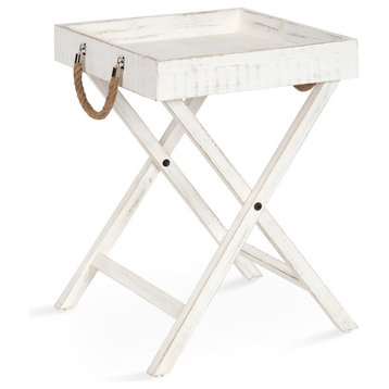 Bayville Wooden Tray Table, White 17x17x24