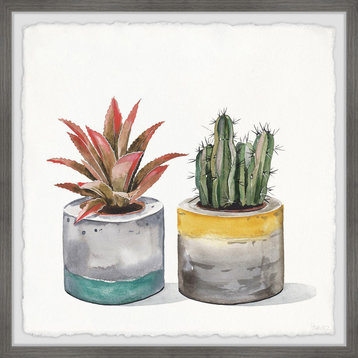 "Succulent Pair" Framed Painting Print
