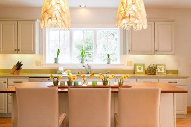 Example of an arts and crafts kitchen design in Boston