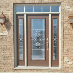 Decorative Glass Front Door with Sidelites, Hand Beveled Glass by ProVia - Front Doors