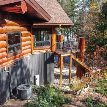 Rustic Log Elegance - Master Suite Side Elevation