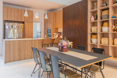 Inspiration for a modern dining room remodel in Singapore