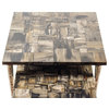 Ossified Wood Large Side Table, Gold