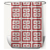 Greek Key Patterned Ligonberry Red 70" w x 73" h Shower Curtain