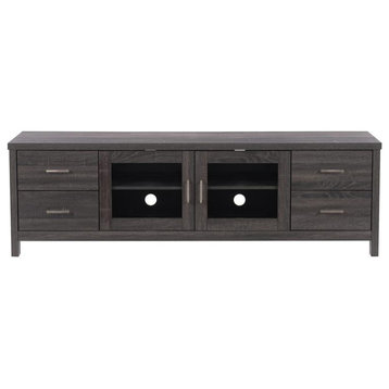 Atlin Designs 4-Drawer Modern Wood TV Stand for TVs up to 85" in Dark Gray