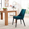 Modern Contemporary Urban Kitchen Room Dining Chair, Navy Blue, Fabric Wood