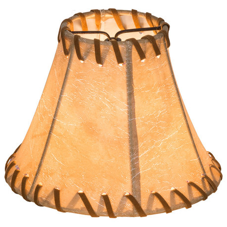 6W X 4.5H Faux Leather Tan Hexagon Shade