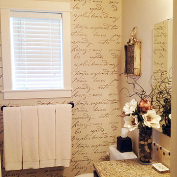 French Poem Allover Stenciled Bathroom
