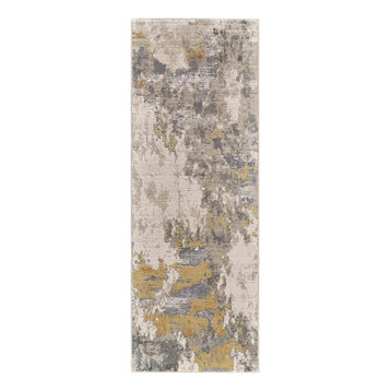 Weave & Wander Vanhorn Metallic Abstract Rug, Gray/Gold, 1'8"x2'10"