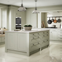 Green Shaker Kitchen Cabinets