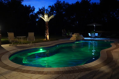 Inspiration for a mediterranean pool remodel in New York