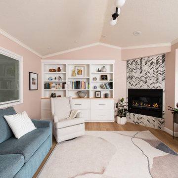 Cozy and Stylish Lake Forest Home Office Remodel