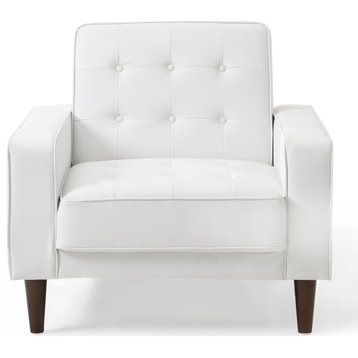 Andrews White Tufted Accent Chair