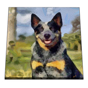 Australian Cattle Dog, Blue Heeler, Baily, 6" Ceramic Trivet/Decorative -  Farmhouse - Trivets - by DoggyLips