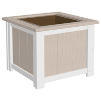 24" Outdoor Planter Box, Premium Woodgrain Poly Lumber, Birch/White