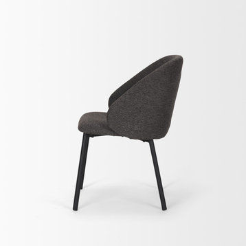 Shannon Dining Chair With Gray Fabric and Matte Black Metal