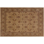 Bareens Designer Rugs - Turkish Knotted Istanbul Sonia Beige/Gold Wool Rug - 8'2'' x 9'9'' - Designed with a mesmerizing intricate traditional motif this glorious hand knotted rug is a masterpiece that will fill any space with sophistication and grace. An exhilarating color pallet with an elaborate design, this masterpiece features luxurious hand spun wool with all vegetable dyes to add comfort and style to your decor. The design, color and beautiful chromatic composition with a sheen in traditional and transitional designs, exude beauty, elegance and quality make this rug a masterpiece of its own.