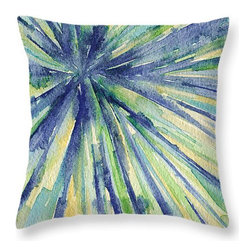 Blue Green Turquoise Yellow Sunburst Decorative Pillows - Decorative Pillows