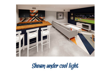 Eclectic basement photo