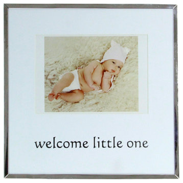 10" Metallic Square 4" x 6" Baby Photo Picture Frame Silver
