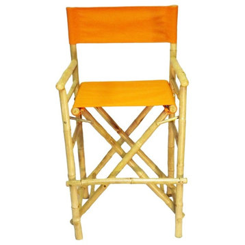 Chair Bamboo Director High Chair, Set of 2, Orange
