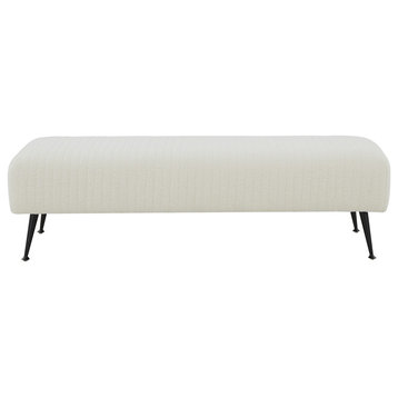 Safavieh Couture Salome Upholstered Bench Ivory/Black