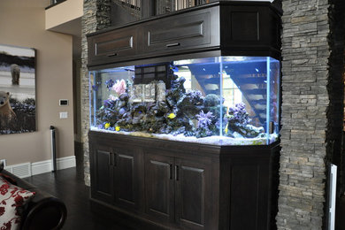 Elegant family room photo in Calgary