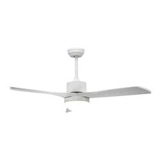 Bristol White Faux-Wood Ceiling Fan With Light