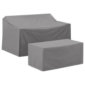 2-Piece Furniture Cover Set, Gray, Loveseat, Coffee Table