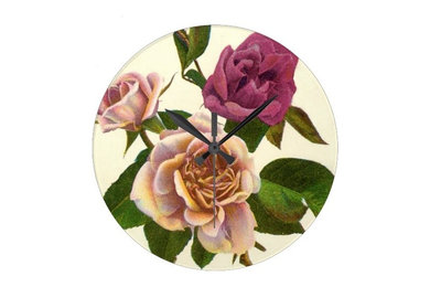 Vintage Roses Clock