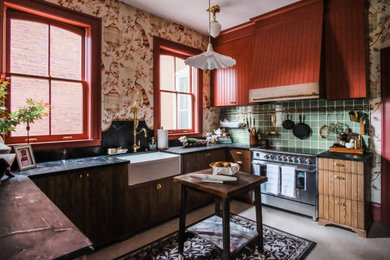 Small ornate u-shaped kitchen photo in Other