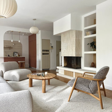 Rénovation du salon avec cheminée