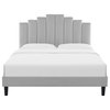 Elise Queen Performance Velvet Platform Bed MOD-6692-LGR