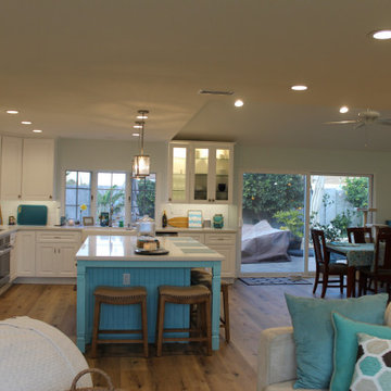 Huntington Beach - kitchen remodel with custom island include walls removal