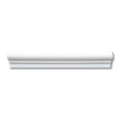 Stone Center Corp - Thassos White Marble Chair Rail Bullnose Trim Molding 2x12 Honed, 1 piece - Accent Trim And Border Tile