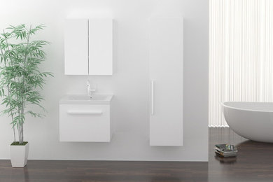 Nova 500 White Wall hung Cabinet with inset