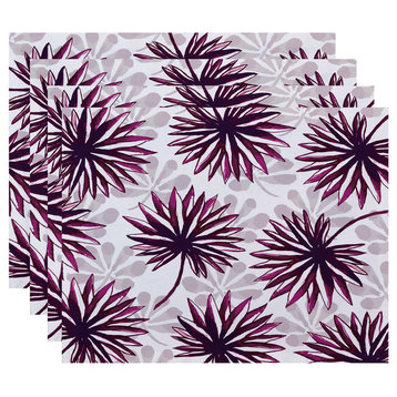 Spike and Stamp, Floral Print Placemat, Purple