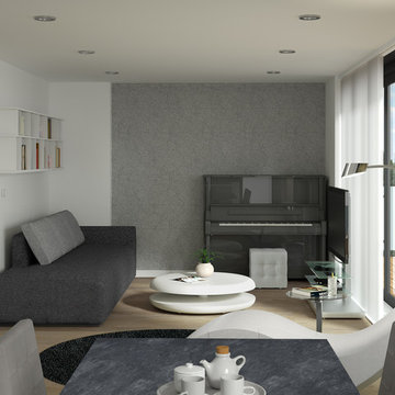 OPEN-SPACE CON CUCINA E SOGGIORNO