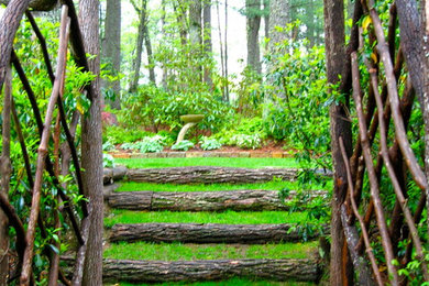 Inspiration for a partial sun backyard garden path in Other.