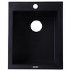 ALFI brand AB1720DI-BLA Black 17" Drop-In Rectangular Granite Prep Sink