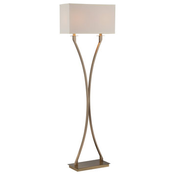 Lite Source LS-82615 Cruzito 2 Light Floor Lamp - Antique Brass