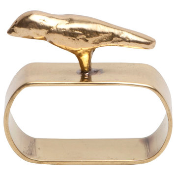 Hailey Bird Napkin Rings, Set of 4, Gold