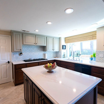 Kitchen Remodel design with Green Color
