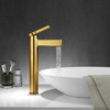 Vinnova Oviedo Single Hole Lever Bathroom Faucet, Brushed Gold, High-Handle