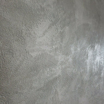 Plain Gray metallic industrial wallpaper, 27 Inc X 33 Ft Roll