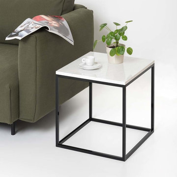 BERNIX | Marble coffee table Cube - Carrara marble