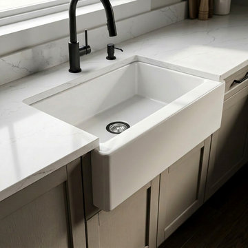 TAITAO 33" Premium Fireclay Farmhouse Sink | Wholesale & OEM Direct
