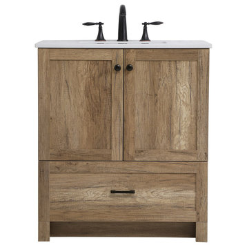 Elegant Soma 30" Single Bathroom Vanity VF2830NT Natural Oak