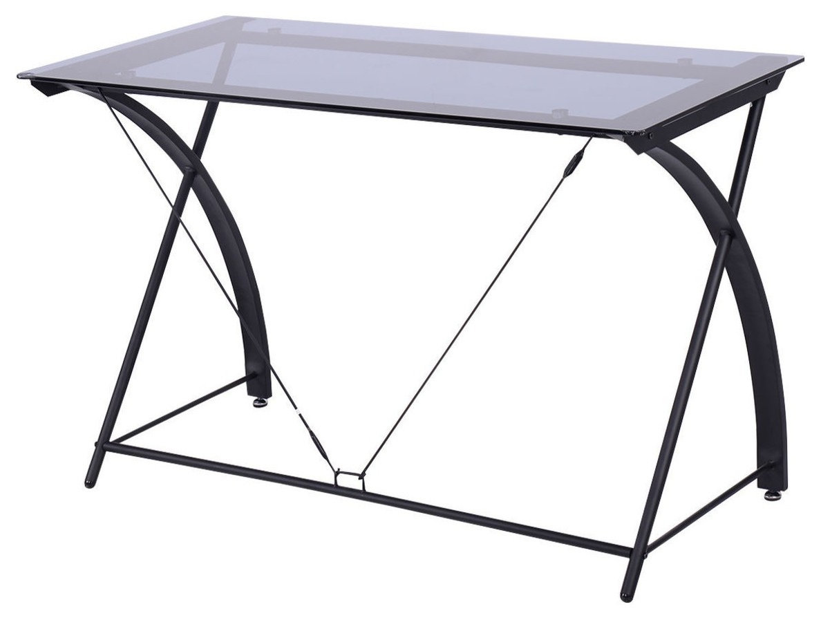 Modern Tempered Glass PC Laptop Computer Desk - Transitional - Desks ...