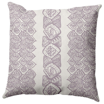 Central Comb Outdoor Pillow, Purple, 18"x18"